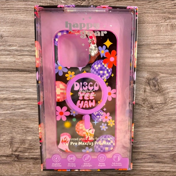 NIB Happy Gear-Fun Printed Case For iPhone 14 Pro Max / 13 Pro Max-Disco Yee Haw - Picture 1 of 2